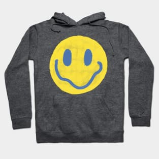 Yellow and Blue Vintage Smiley Face Hoodie